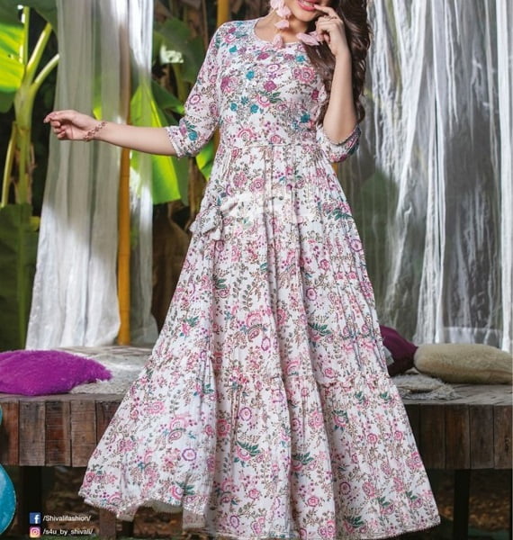 georgette printed gown